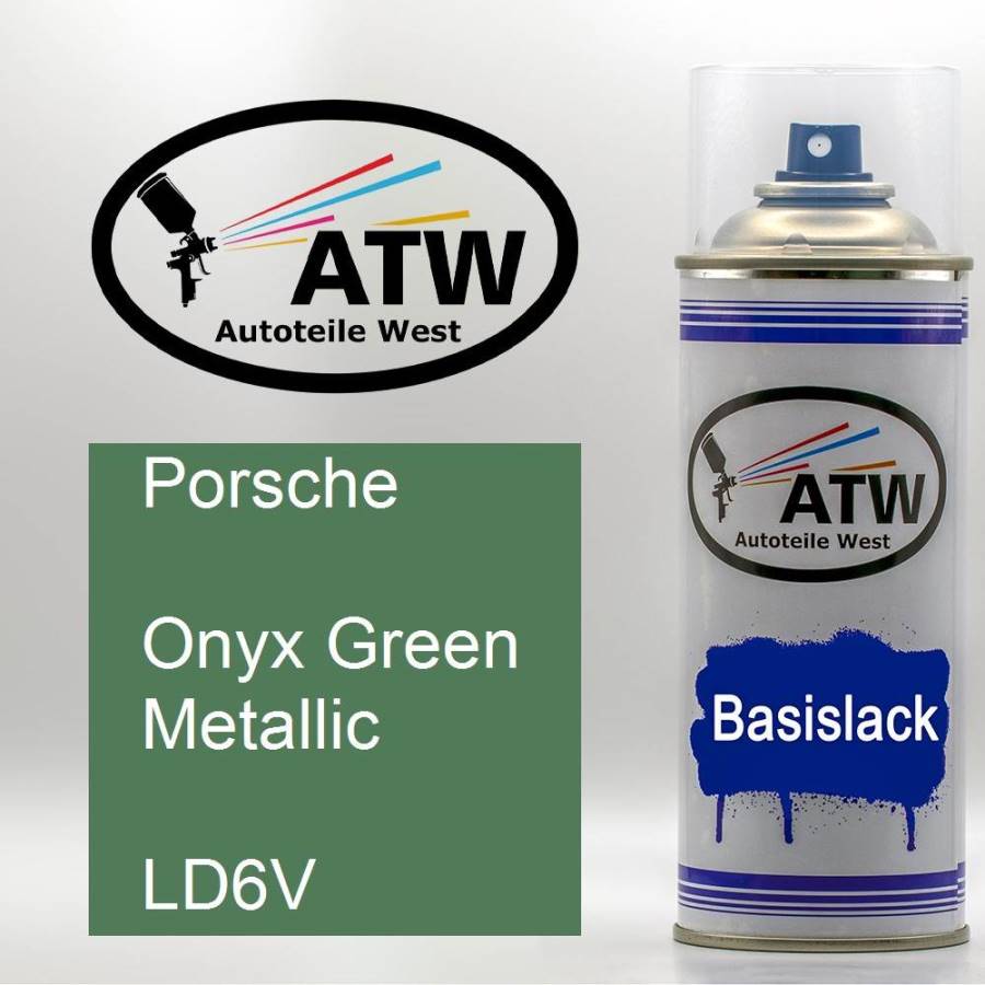 Porsche, Onyx Green Metallic, LD6V: 400ml Sprühdose, von ATW Autoteile West.